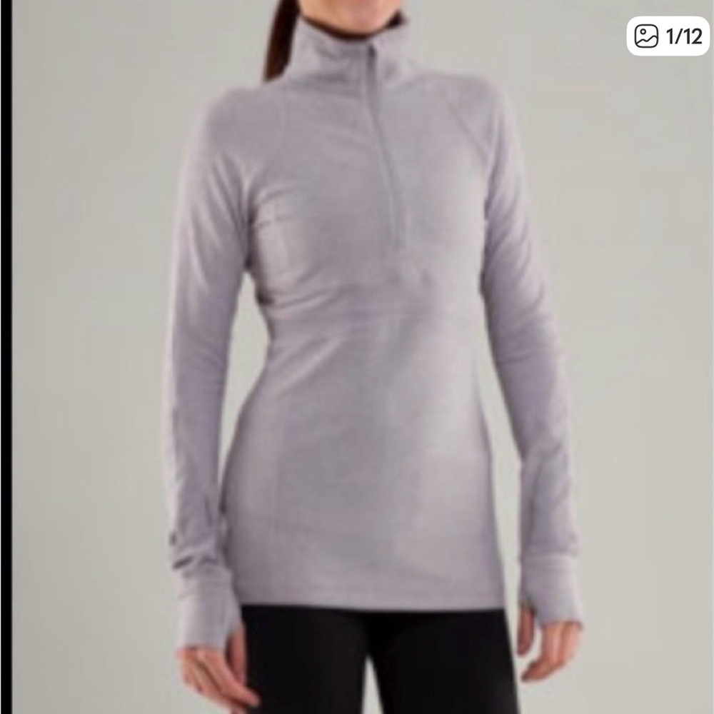 Lululemon Full Tilt Half Zip Pullover in a light lilac/lavender